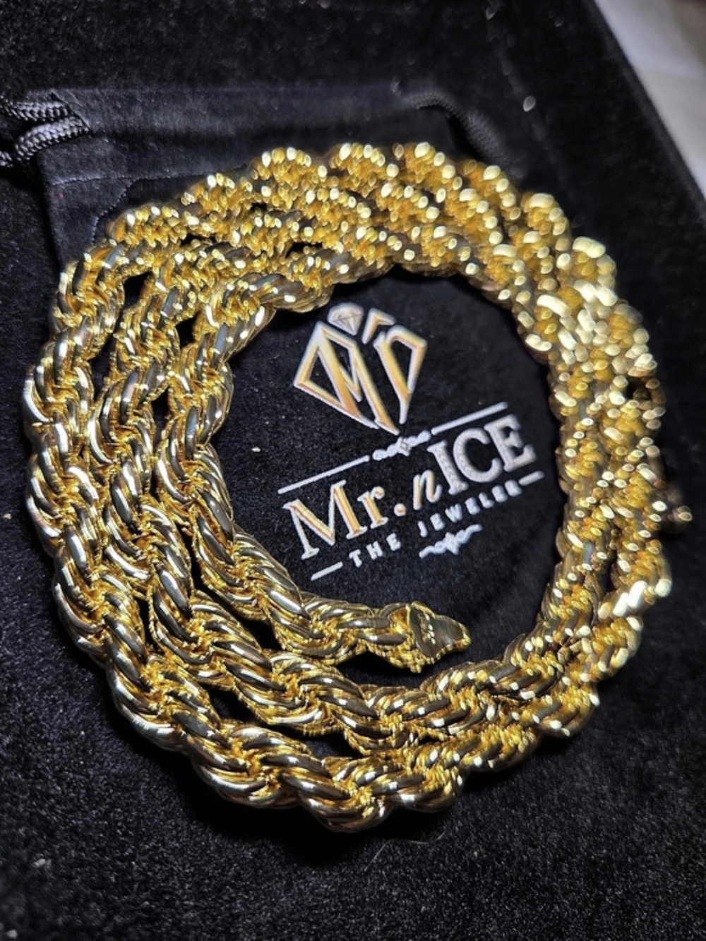 Mr. nICE 14K 8mm 26" Gold Rope Chain Link Necklace Gold & Silver New